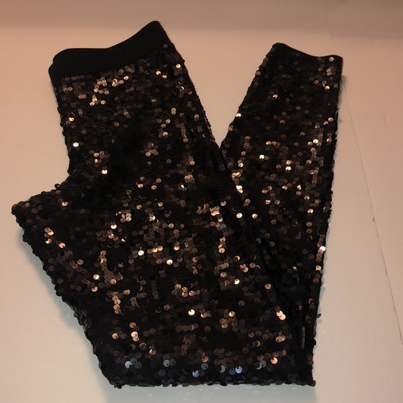 EXPRESS High Waisted Sequin Leggings - Picture 7 of 8